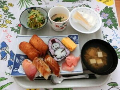 明るい食事の場