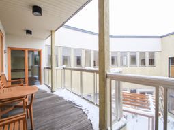 雪景色のテラス空間