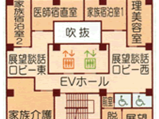 施設配置図 ロビー 施設のフロア配置図です。各部屋の位置や機能が一目でわかります。