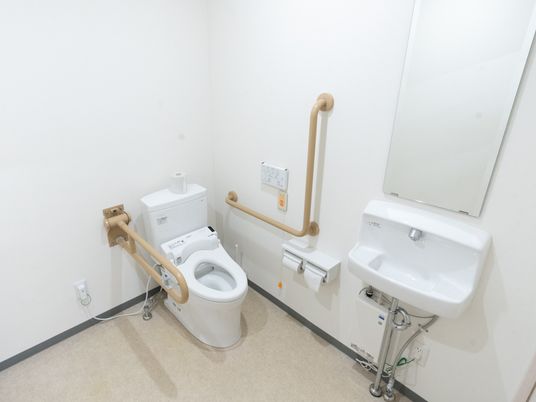 たくさんの手すりがあるトイレ