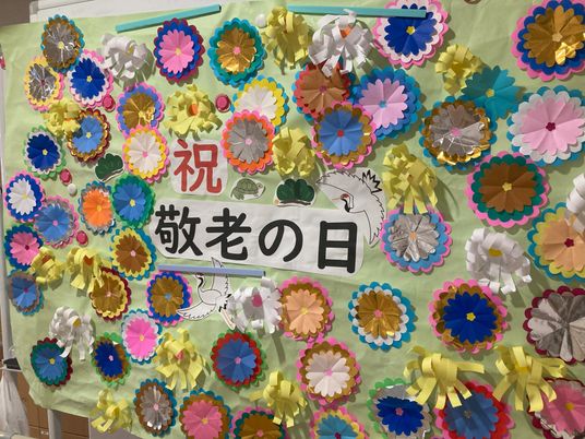 手作り壁飾りの掲示物