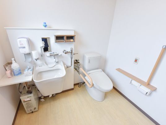 バリアフリーの清潔なトイレ