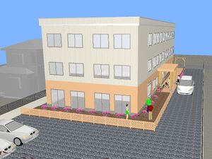 新しい建物の外観