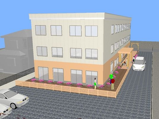 新しい建物の外観
