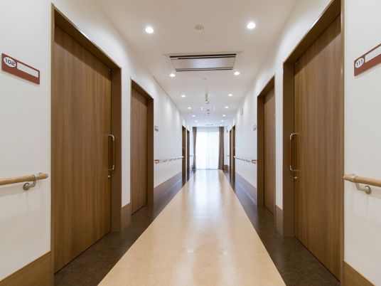 清潔な廊下の両サイドに部屋