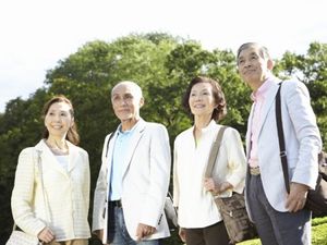 先輩スタッフと外出中