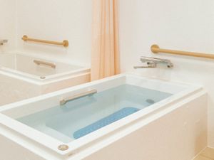 手すり付きの浴槽  