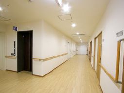 明るい廊下とエレベーター