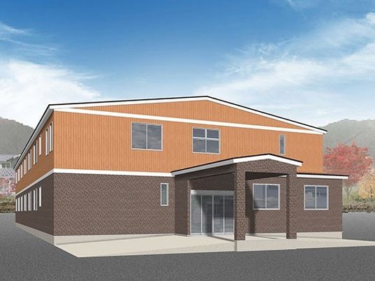 温かみのある外観の建物