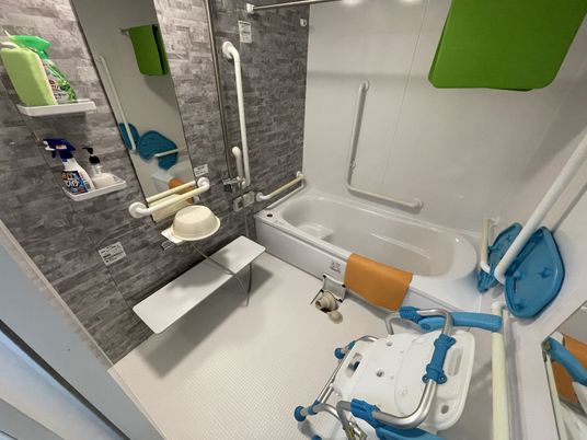 バリアフリー対応の浴室