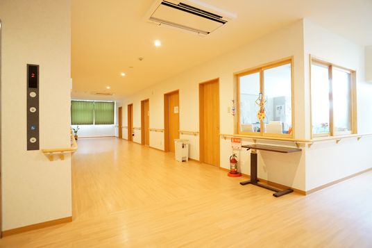 明るい廊下と掲示物