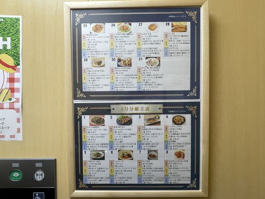 食事予定の掲示物