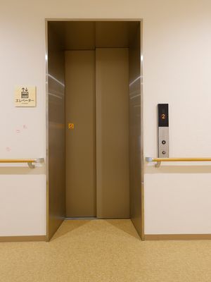 清潔なエレベーター前