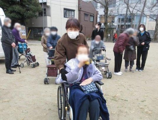 利用者との交流場面
