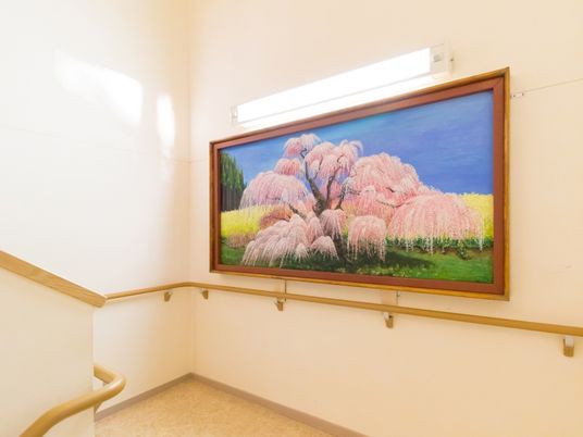 絵画が掛けられた廊下 