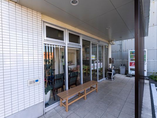 明るいエントランスの観葉植物