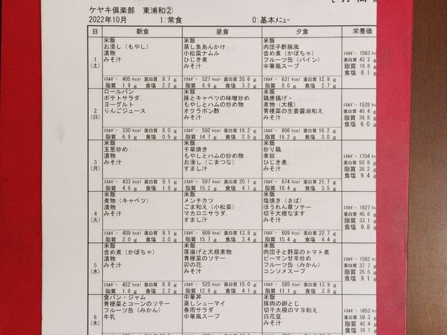 献立表クリップ固定 献立表 健康を考えたバランスの良い献立が揃い、日々の食事がより楽しみになるよう工夫されています。