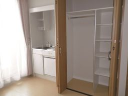 居室の洗面台とクローゼット