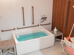 安全な手すり付きの浴室