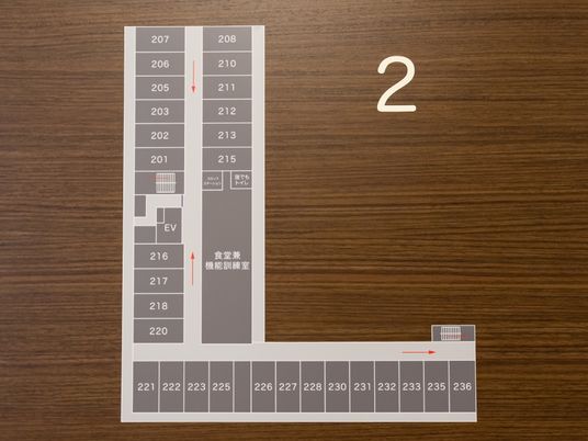フロアの案内板表示