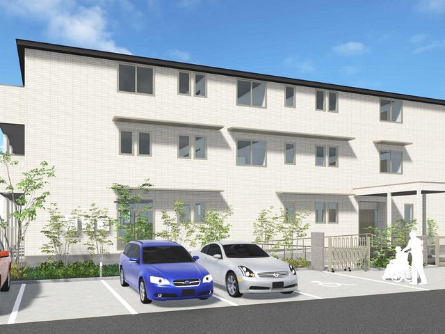 新築そうな建物正面 清潔感のある新しい外観は、明るく心地よい始まりを感じさせます。通勤時に気持ちを新たにして、一日をスタートできる環境です。
