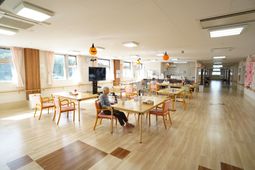 広々とした明るい食堂