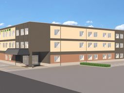 新しい建物の外観