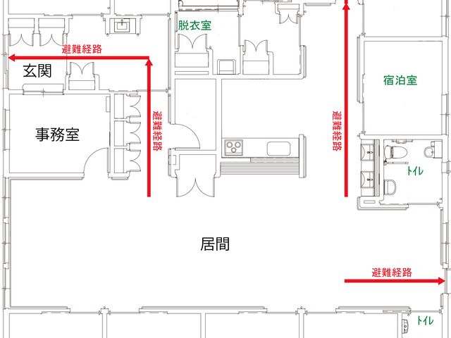 機能的な施設の間取り図 内観 各部屋が効率的に配置された間取りで、働きやすい環境が整っています。スタッフの動線も考慮されています。