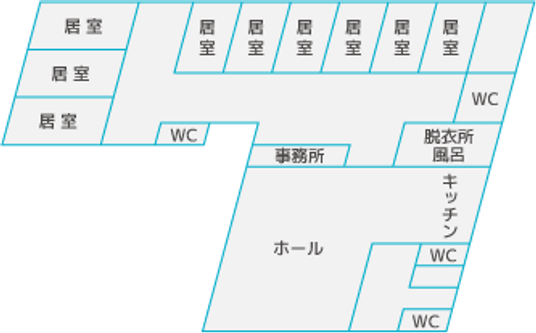 居室とホールの間取り  