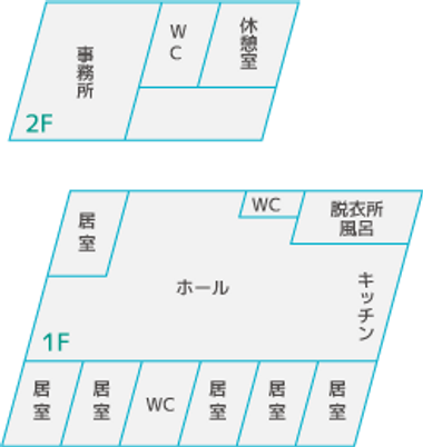 落ち着いた空間の間取り図