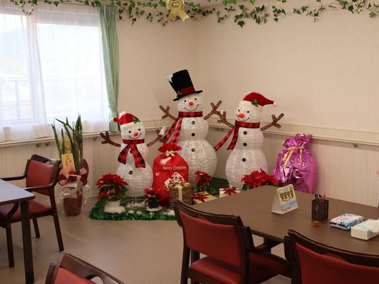 クリスマス装飾のダイニング