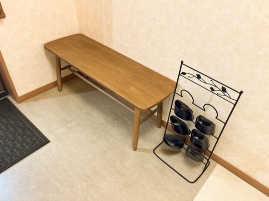 履物を整える廊下