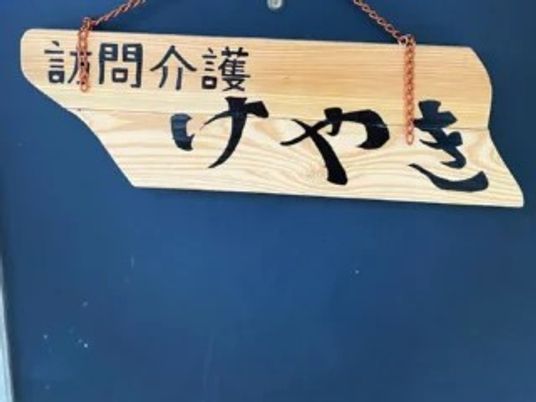 訪問介護の木製看板  