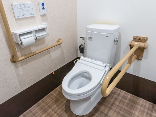 手すり付きのトイレ