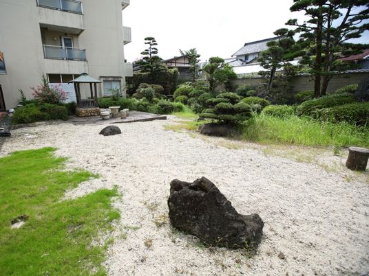 緑豊かな中庭風景