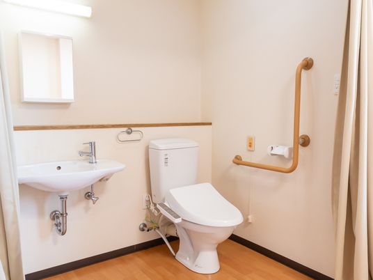 手すり付きのトイレ