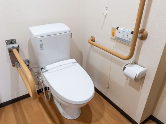 手すり付きのトイレ