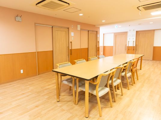 空間広い食堂の様子