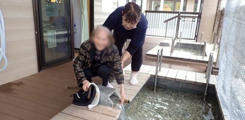 心地よい足湯の場所  