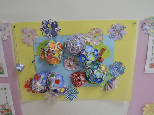 折り紙の作品掲示物