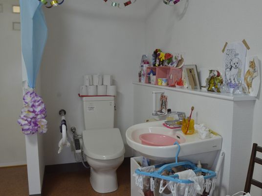 装飾のあるトイレ