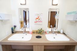 清潔な洗面台の配置