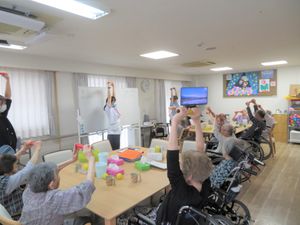 リビングでの体操活動