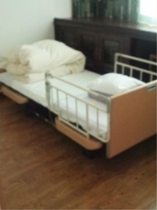 ベッドと柵がある部屋