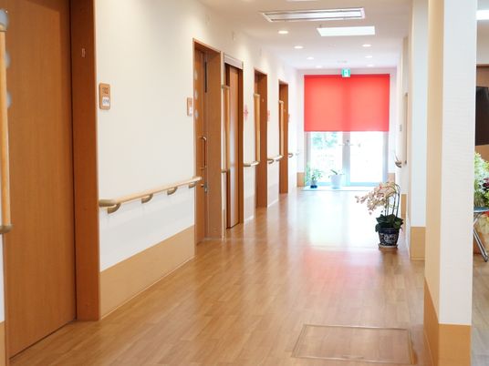 明るい廊下と入口