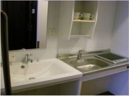 清潔な洗面台とキッチン