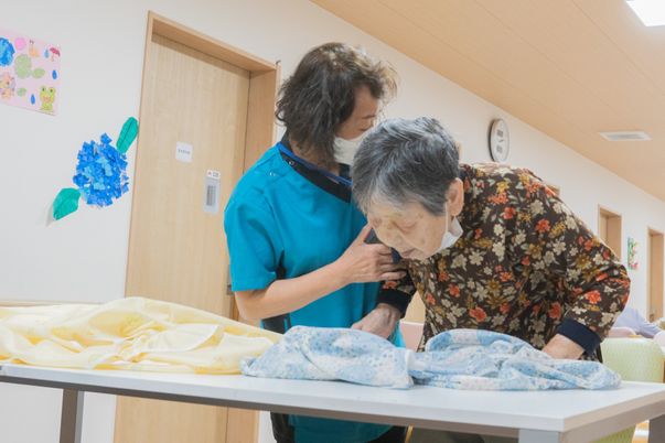 介助と洗濯物の多目的室