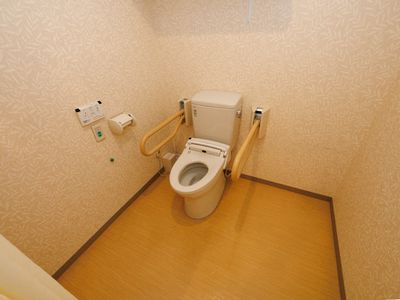 手すり付き清潔なトイレ