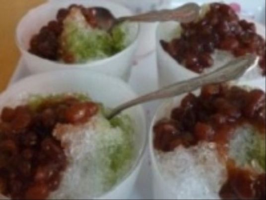 豆と氷のデザート