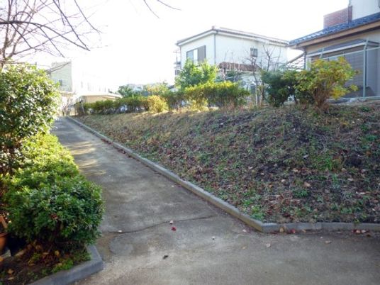 静かな通路と緑